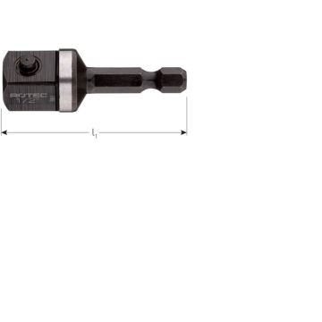 Rotec Adapter, E6.3 > 4-knt. 1/2", met stift, L=50