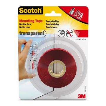 3M Scotch Transparent Mounting Tape 19mm x 5m