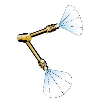 Mesto Vorksproeier, 2 Sproeiers, Spuitbeeld 70° - Messing